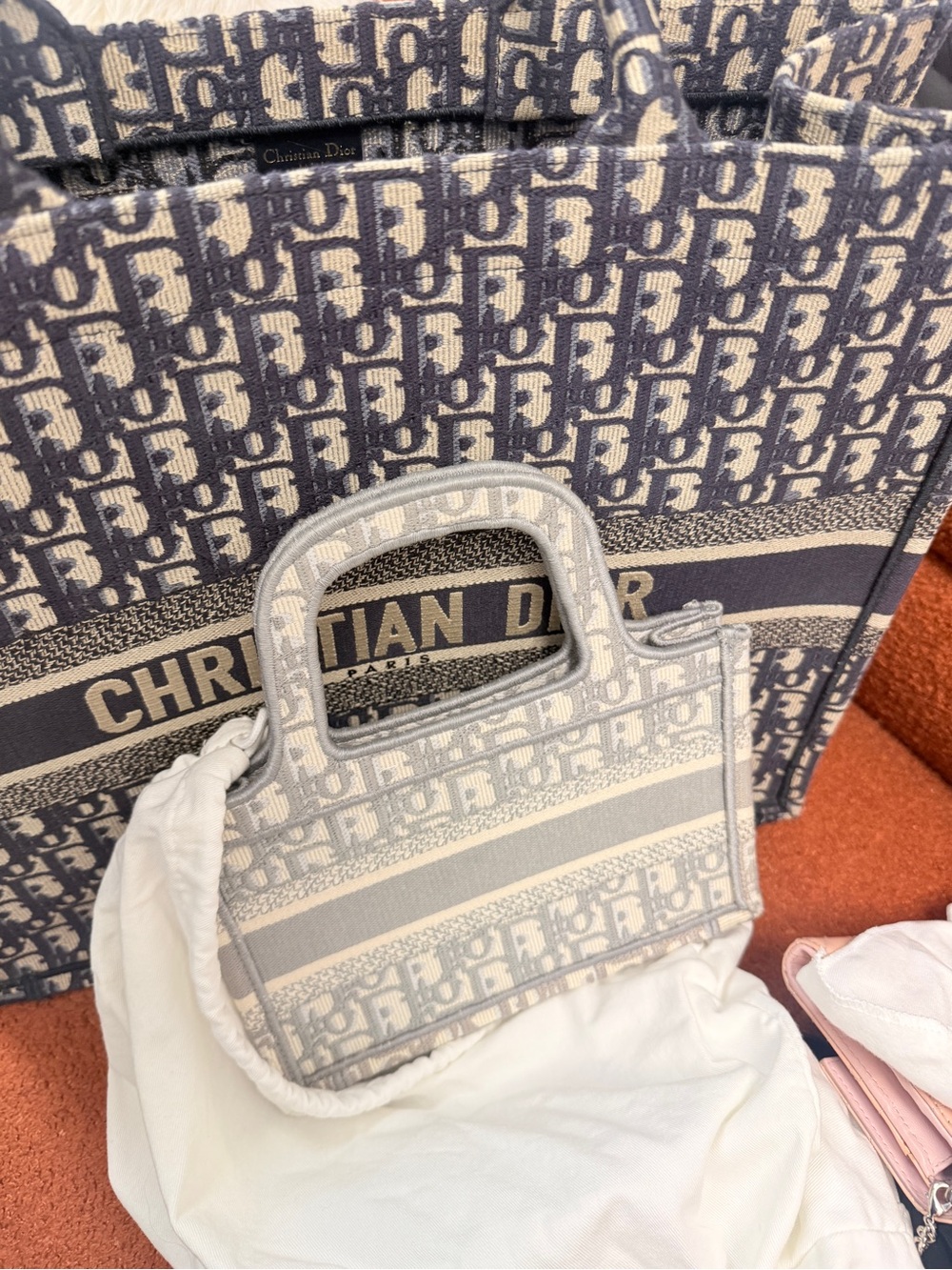 Dior Grey Oblique Mini Book Tote β 99% New